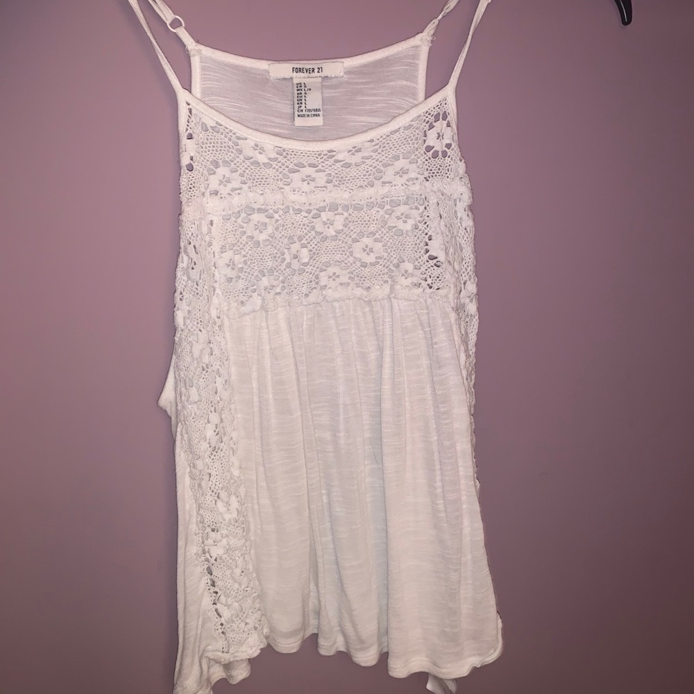 White lace tank top